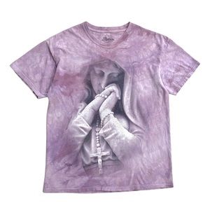 The Mountain Men’s Mother Mary Purple Tie-Dye T-Shirt Size Large